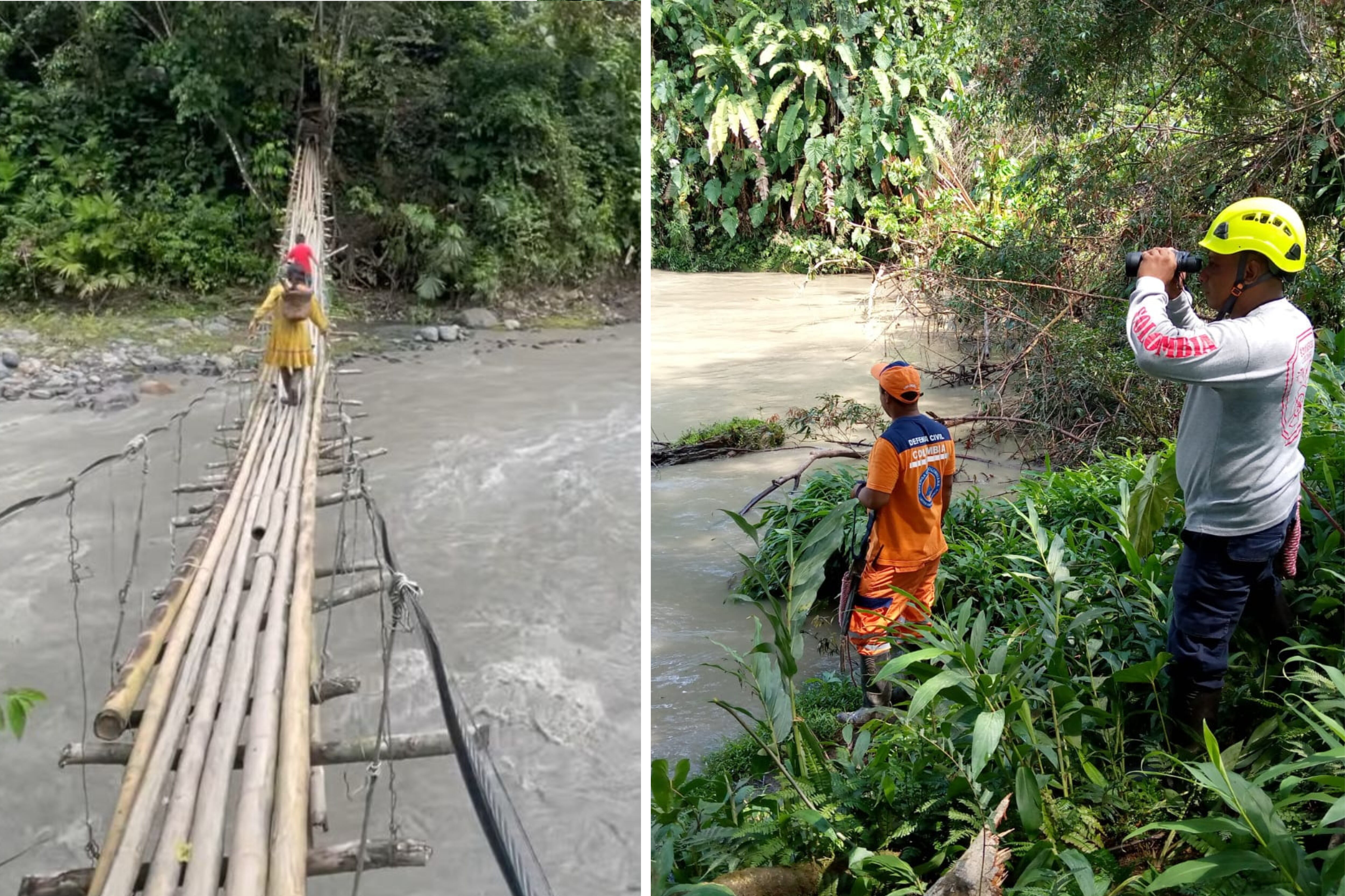 Organismos de Socorro buscan el cuerpo de un hombre que cayó al río San Juan en el corregimiento de Santa Cecilia en Pueblo Rico, Risaralda