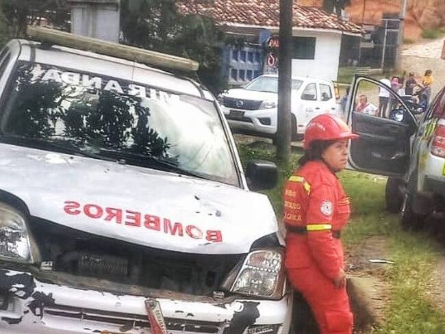 La camioneta está adscrita a los bomberos de Miranda, Cauca. Crédito: Red de Apoyo Cauca.
