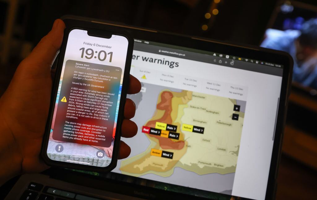 Alerta de emergencia de tormenta en Reino Unido. I Foto: Huw Fairclough/Getty Images.