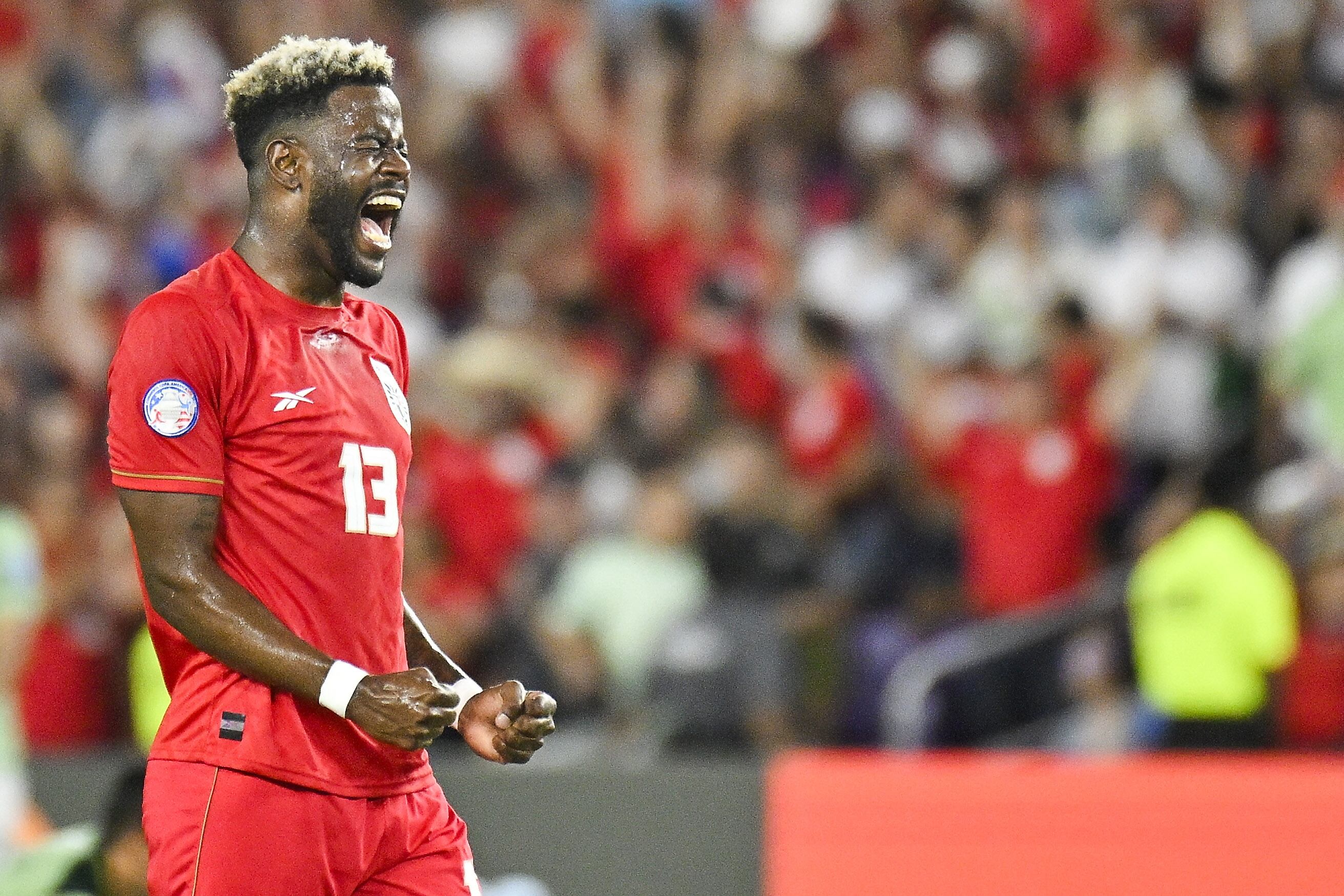 Orlando (United States), 02/07/2024.- Freddy Gondola of Panama celebrates the Panama win over Bolivia during the CONMEBOL Copa America 2024 group C match between Bolivia and Panama, in Orlando, Florida, United States, 01 July 2024. (Estados Unidos) EFE/EPA/MIGUEL RODRIGUEZ