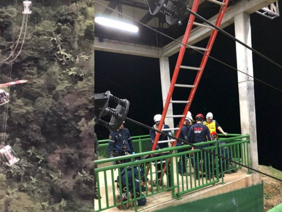 Más de 12 horas tardó el rescate de una familia atrapada en el cable aéreo de Palmitas