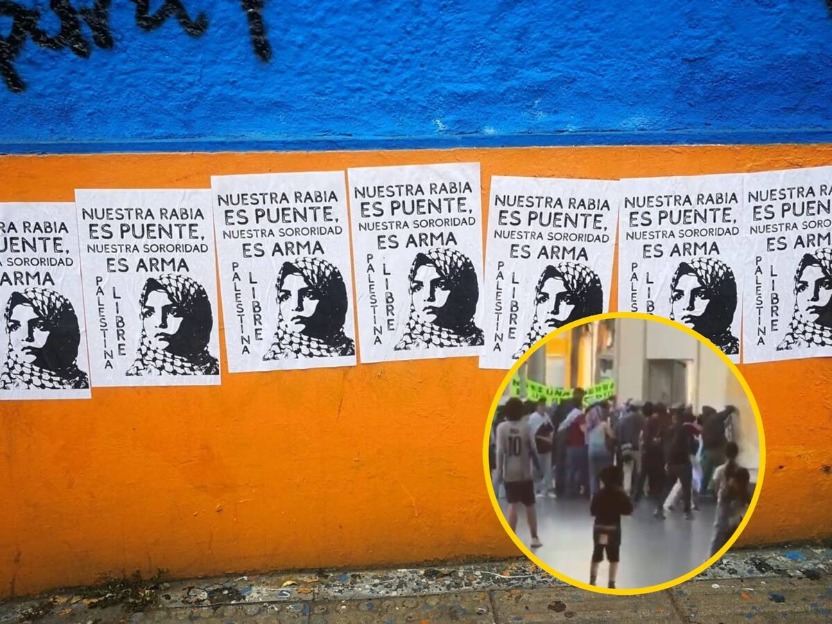 Encapuchados vandalizaron fachada de la alcaldía de Bucaramanga tras marcha pro Palestina
