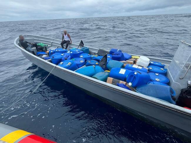 Incautación de cocaína en aguas internacionales. Foto: Suministrada