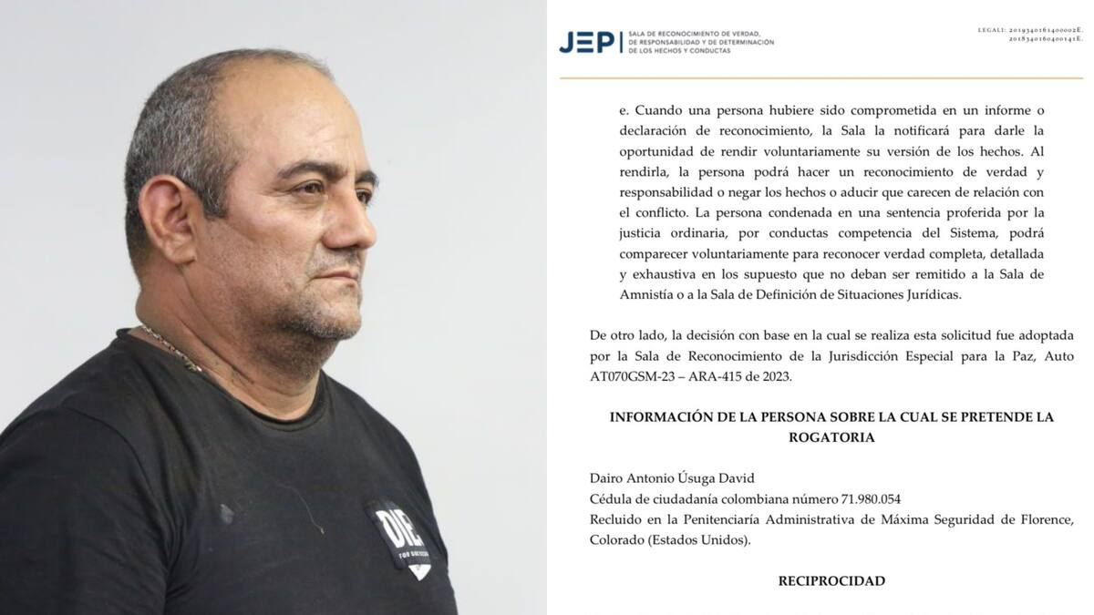 JEP envía formalmente carta rogatoria para escuchar a ‘Otoniel’ en Estados Unidos