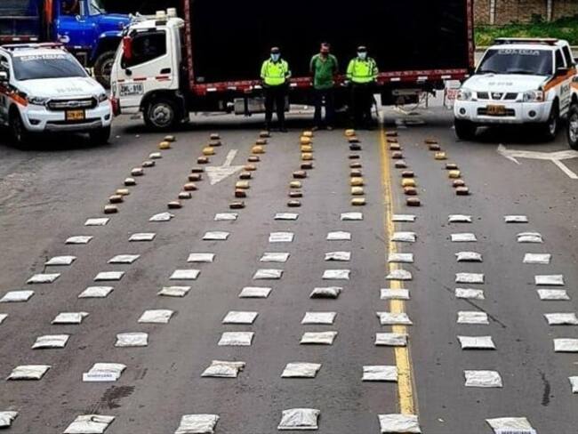 Marihuana tipo Creepy, sustancia que al parecer iba a ser trasladada hacia el Eje Cafetero. Foto: Comunicaciones FGN Cali