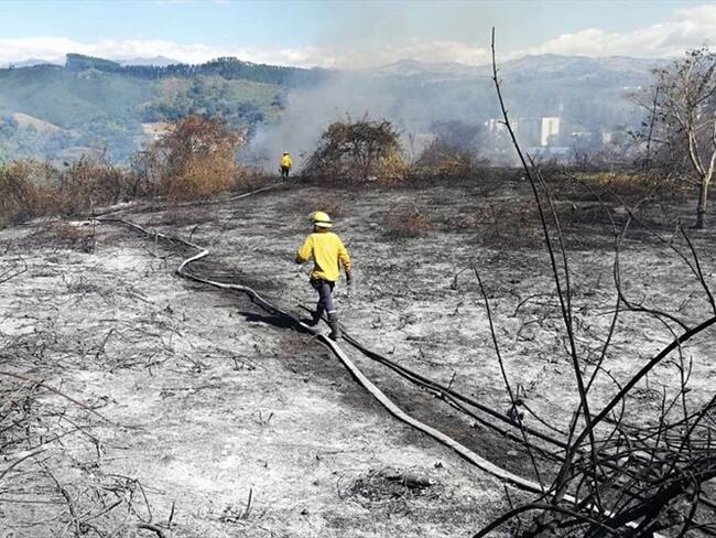 Uno de los incendios afectó gran parte de la vegetación en el sector de la 'Piedra Norte' . Foto: Cortesía Oscar Solarte