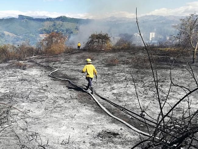 Uno de los incendios afectó gran parte de la vegetación en el sector de la &#039;Piedra Norte&#039; . Foto: Cortesía Oscar Solarte