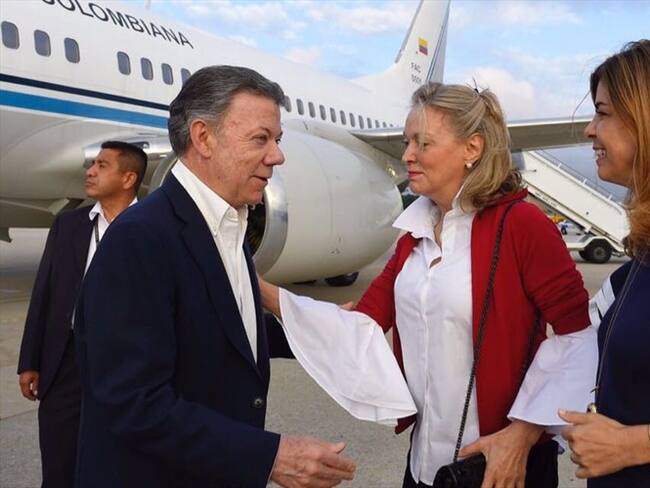 Santos llega a Nueva York a su última Asamblea General de la ONU. Foto: Cortesía Presidencia.
