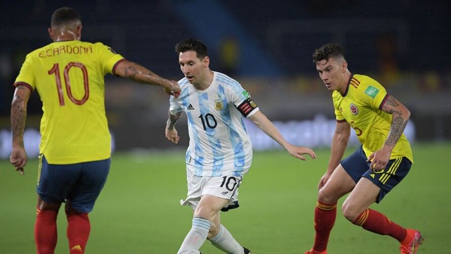 Partido de Eliminatorias entre Colombia y Argentina en el Metropolitano de Barranquilla. Foto: RAUL ARBOLEDA/AFP via Getty Images