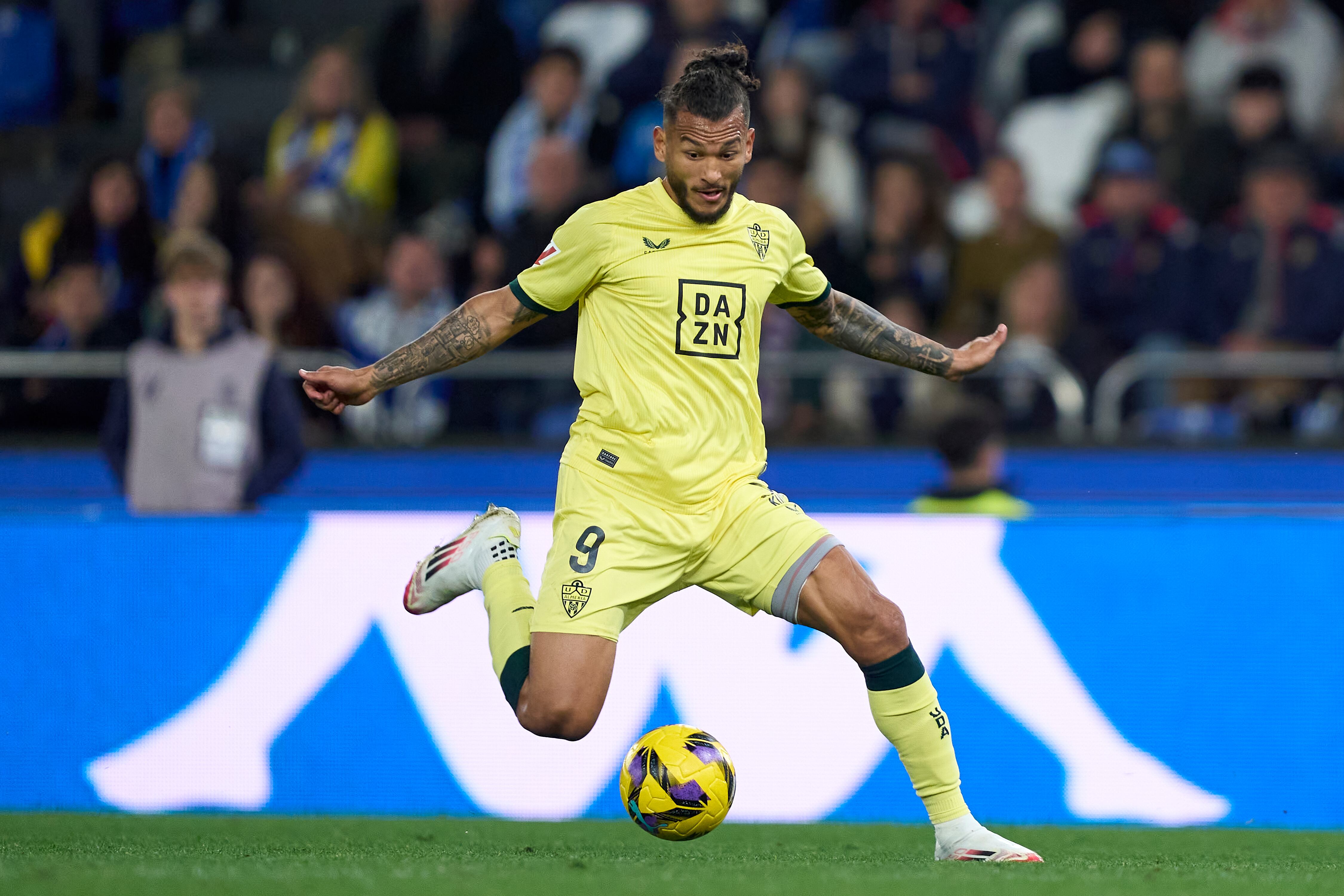 Delantero colombiano, Luis Suarez de Almería. FOTO: José Manuel Álvarez Rey/JAR Sport Images/NurPhoto via Getty Images