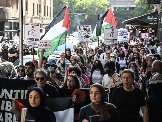 Protestas propalestina en Nueva York, Estados Unidos. Foto: Fatih Aktas/Anadolu via Getty Images