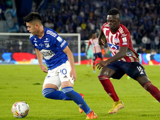 Daniel Ruíz y Edwuin Cetre. Millonarios vs Junior final copa colombia 2022. Foto: Dimayor