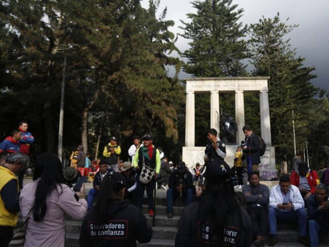 Comunidad Emberá en el Parque Nacional de Bogotá. Colprensa