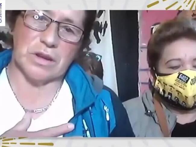 Madres de Soacha respaldaron a la JEP con un plantón. Foto: Cortesía Rafael Aristizábal