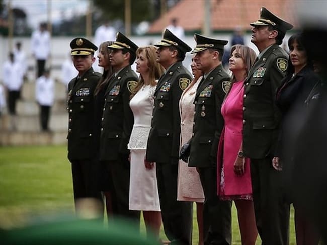 En la escuela de cadetes Francisco de Paula Santander, se llevó a cabo la ceremonia de ascensos de la policía. Foto: Colprensa