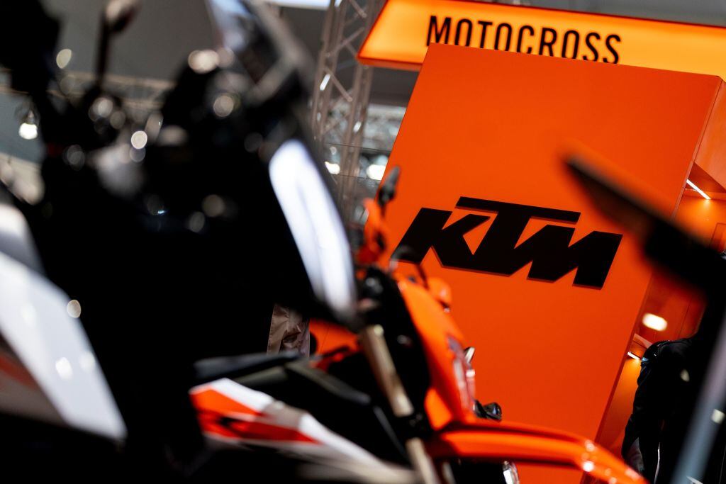 Logo de KTM. I Foto: KENZO TRIBOUILLARD/AFP via Getty Images.