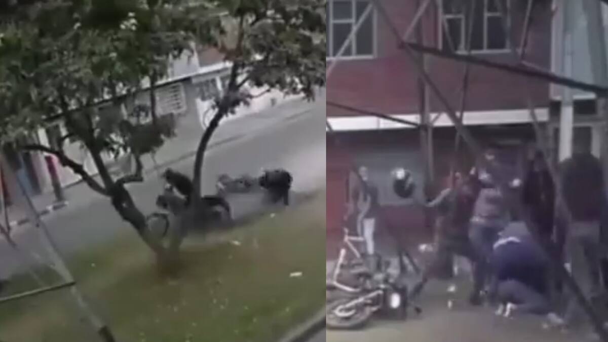 Video: Ciudadanía golpea a un ladrón que le rapó el celular a una estudiante y quiso huir en moto