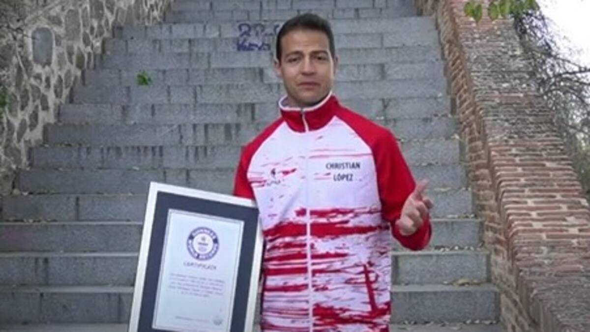 Christian López, el hombre con más Récord Guinness curiosos: subir y bajar escaleras durante 24 horas