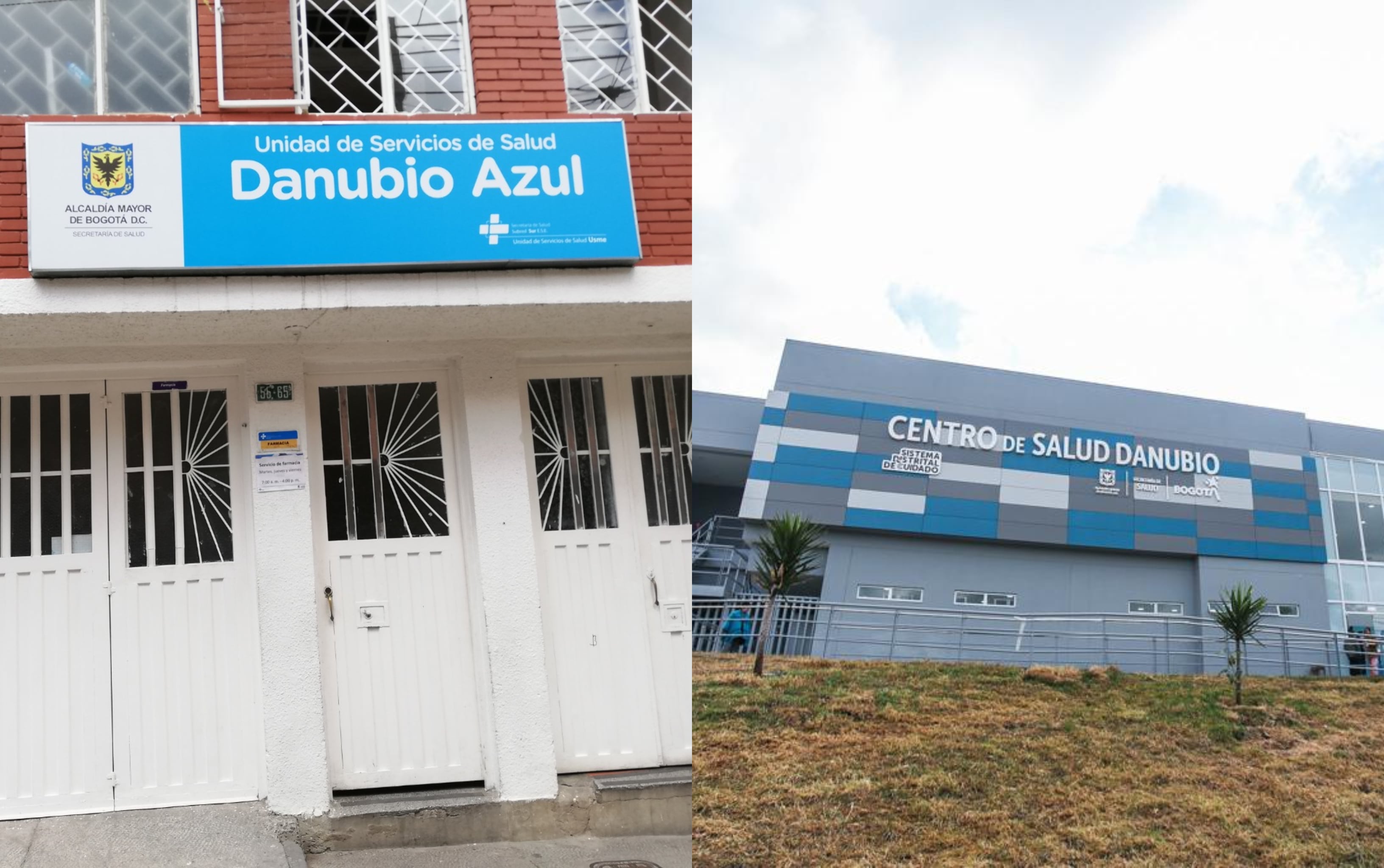 Centro de Salud en Danubio antes (izquierda) y Centro de Salud en Danubio ahora (derecha). Foto: Suministrada.