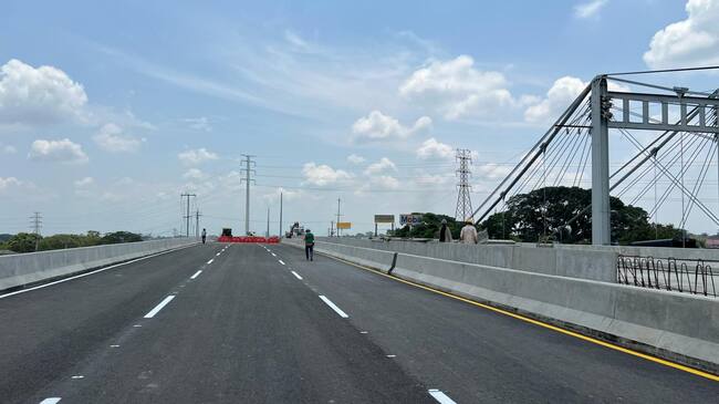 Calzada norte del nuevo puente de Juanchito será habilitada para aliviar trancones. Foto: Alcaldía de Candelaria, Valle del Cauca.