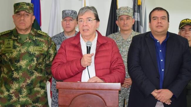 El ministro de defensa, Carlos Holmes Trujillo se refiere al paro nacional del 21 de noviembre . Foto: Gobernación del Cauca