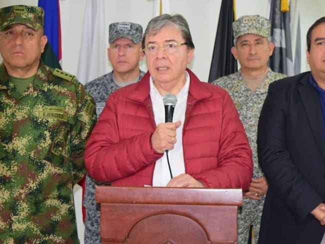 El ministro de defensa, Carlos Holmes Trujillo se refiere al paro nacional del 21 de noviembre . Foto: Gobernación del Cauca