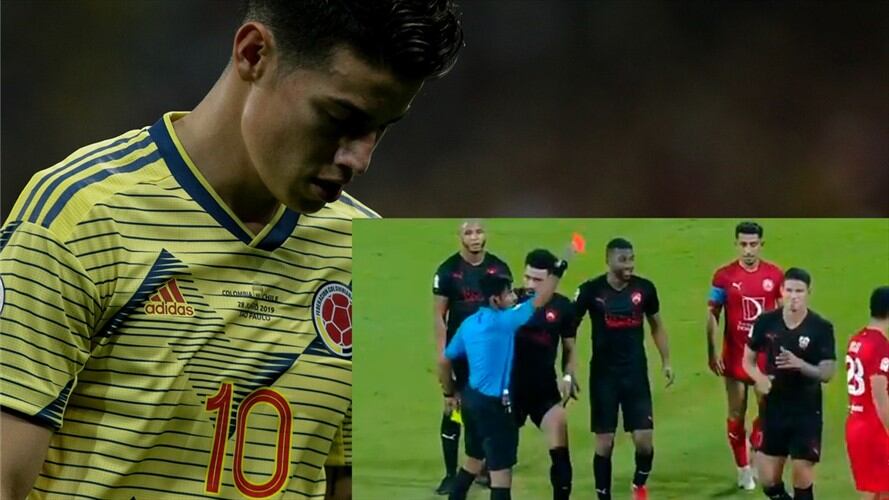 James Rodríguez, jugador de fútbol colombiano. Foto: Colprensa / James Rodríguez se salió de control luego que lo expulsaran por reclamar