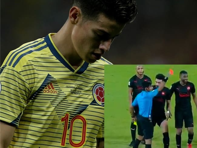 James Rodríguez, jugador de fútbol colombiano. Foto: Colprensa / James Rodríguez se salió de control luego que lo expulsaran por reclamar