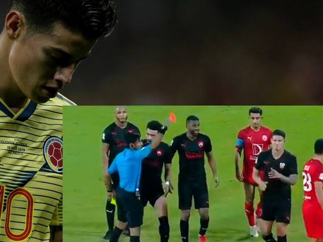 James Rodríguez, jugador de fútbol colombiano. Foto: Colprensa / James Rodríguez se salió de control luego que lo expulsaran por reclamar