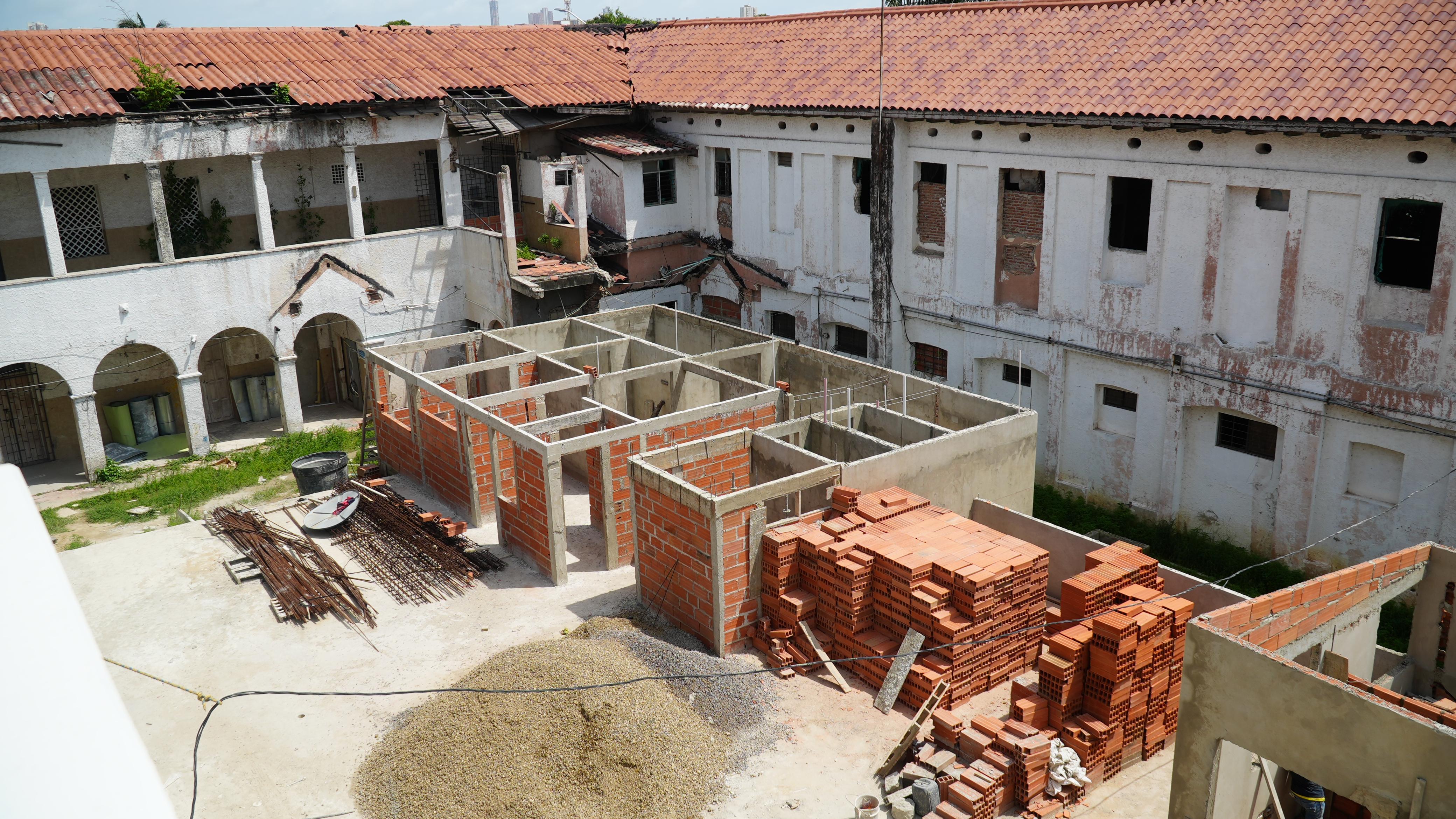 Obra de reconstrucción del Hospital Barranquilla. Foto: Alcaldía de Barranquilla