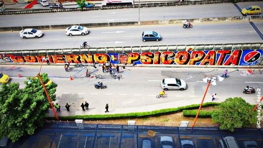 Amenazan a jóvenes en Cúcuta por mural contra el Gobierno Nacional. Foto: Cortesía
