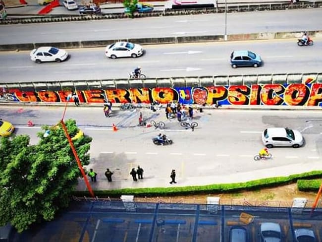 Amenazan a jóvenes en Cúcuta por mural contra el Gobierno Nacional. Foto: Cortesía