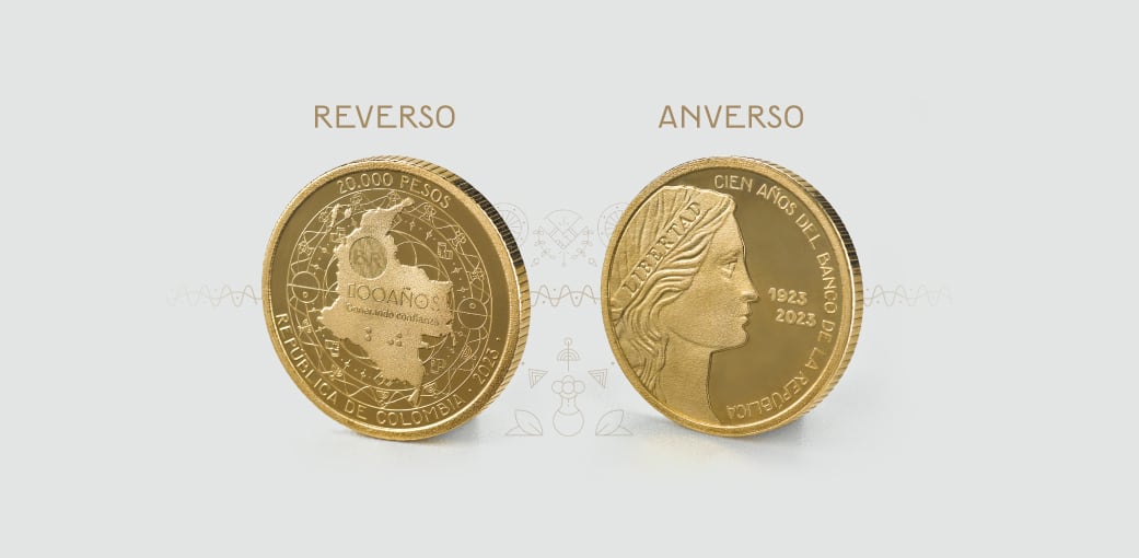 Moneda conmemorativa por los 100 años del Banco de la República de Colombia. Foto: Banrep.gov.co