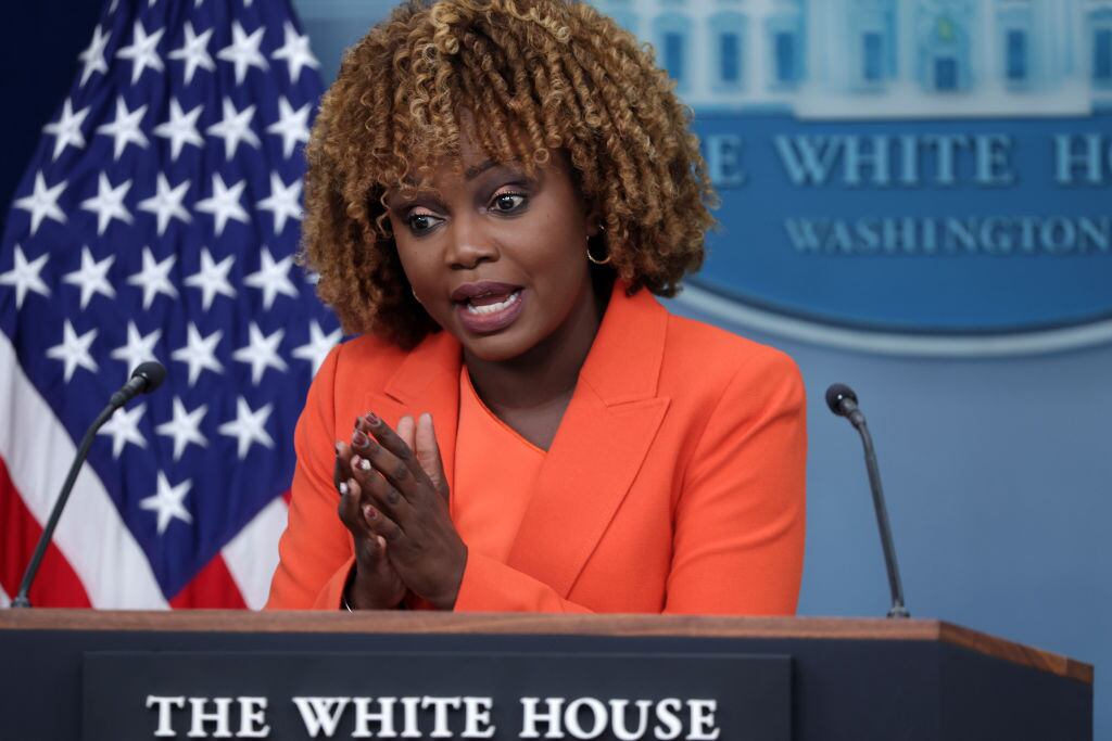 Karine Jean-Pierre. (Photo by Alex Wong/Getty Images)