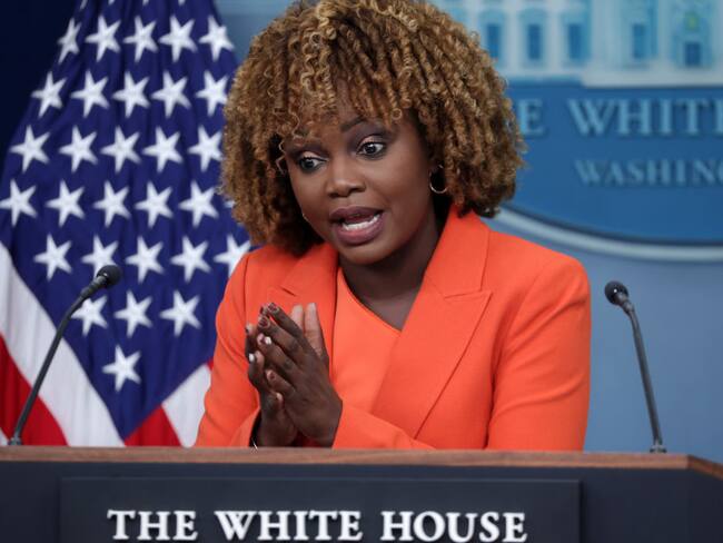Karine Jean-Pierre. (Photo by Alex Wong/Getty Images)