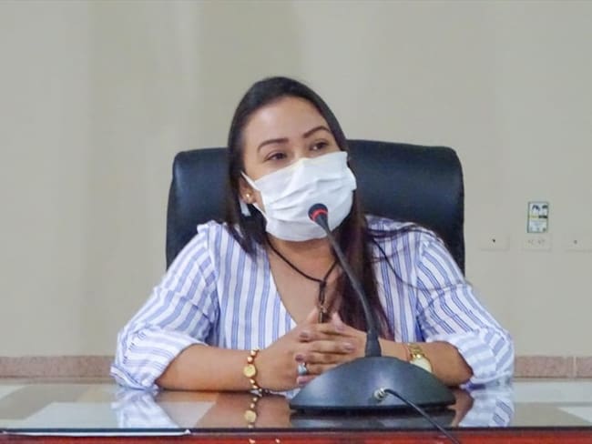La alcaldesa Aura Tegria, el resguardo indígena Unido UWA se encuentra con aislamiento total.. Foto: Alcaldía de Cubará