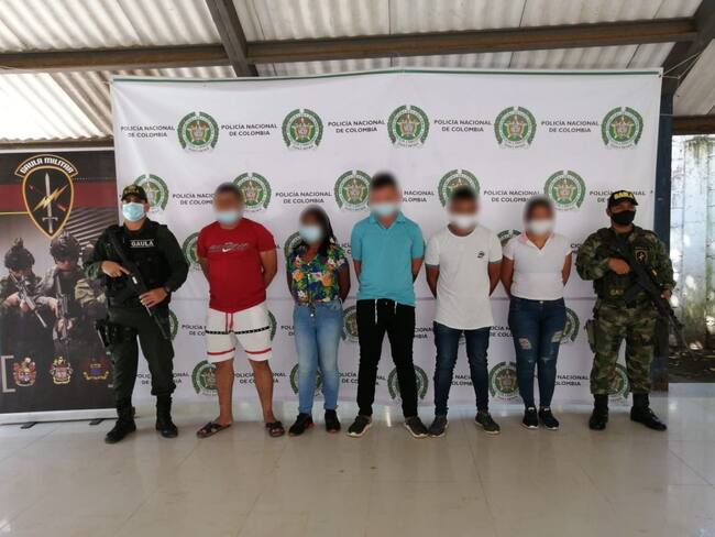 Capturan a cinco presuntos extorsionistas de contratistas en Córdoba. Foto: prensa Policía.
