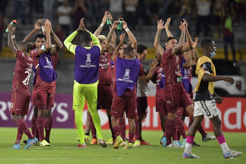 Deportes Tolim en Copa Libertadores. (Photo by Raul ARBOLEDA / AFP) (Photo by RAUL ARBOLEDA/AFP via Getty Images)