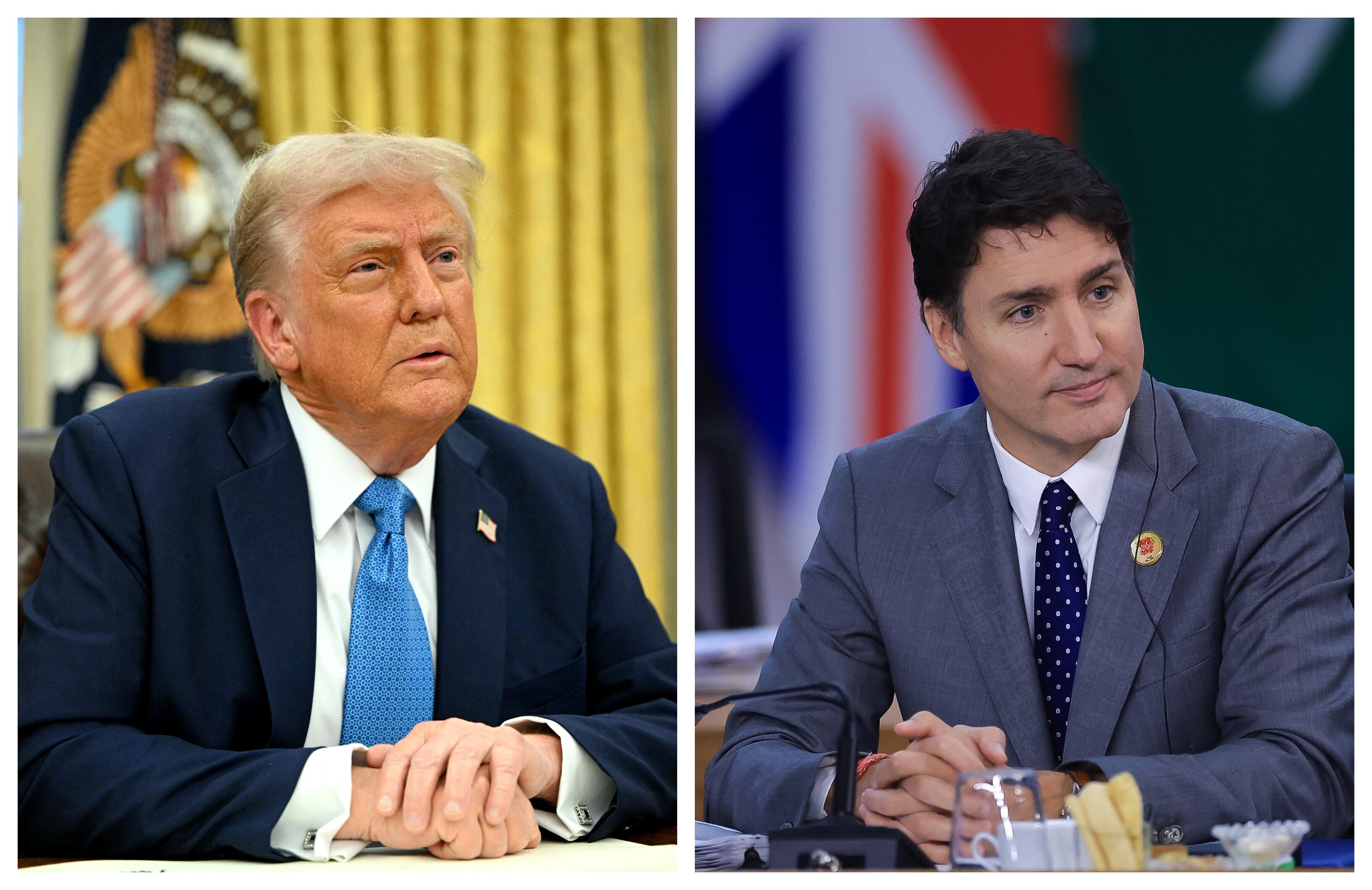 Donald Trump y Justin Trudeau. FOTO: Mandel Ngan/AFP - Buda Mendes vía Getty Images.
