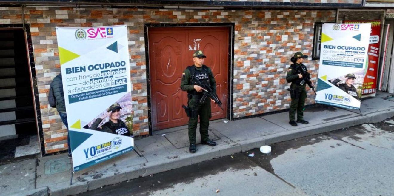 Ocupación de bienes del Tren de Aragua en Bogotá. Foto: Policía
