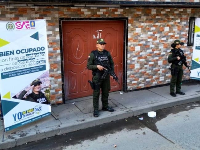 Ocupación de bienes del Tren de Aragua en Bogotá. Foto: Policía