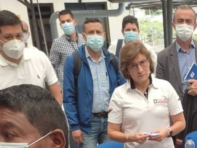 La vicefiscal Martha Mancera se reunió con líderes del paro en esta región . Foto: Cortesía