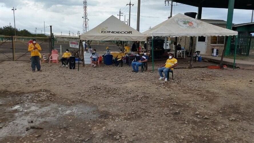 Sintracarbón en huelga. Foto: Facebook: Sintracarbón