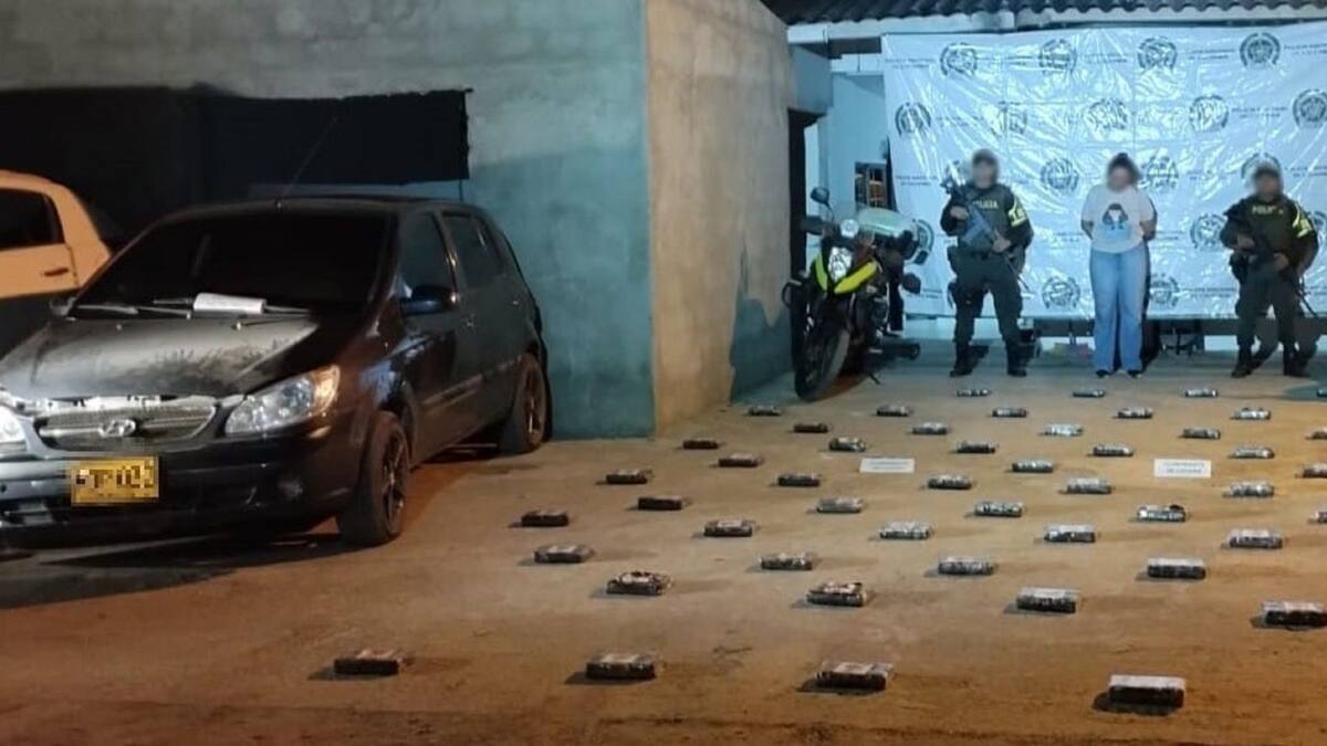 Policía capturó a una mujer e incautó 66 kilos de cocaína en Planeta Rica, Córdoba
