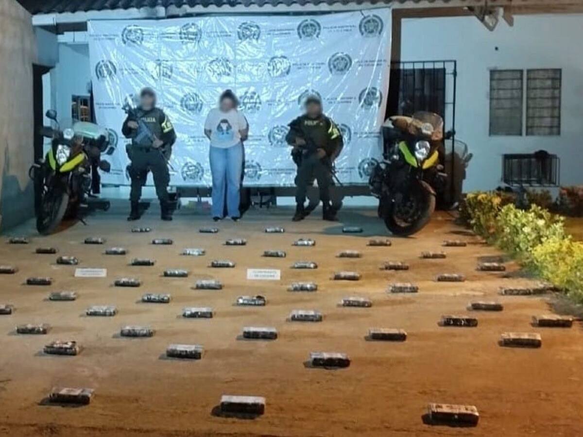 Policía capturó a una mujer e incautó 66 kilos de cocaína en Planeta Rica, Córdoba