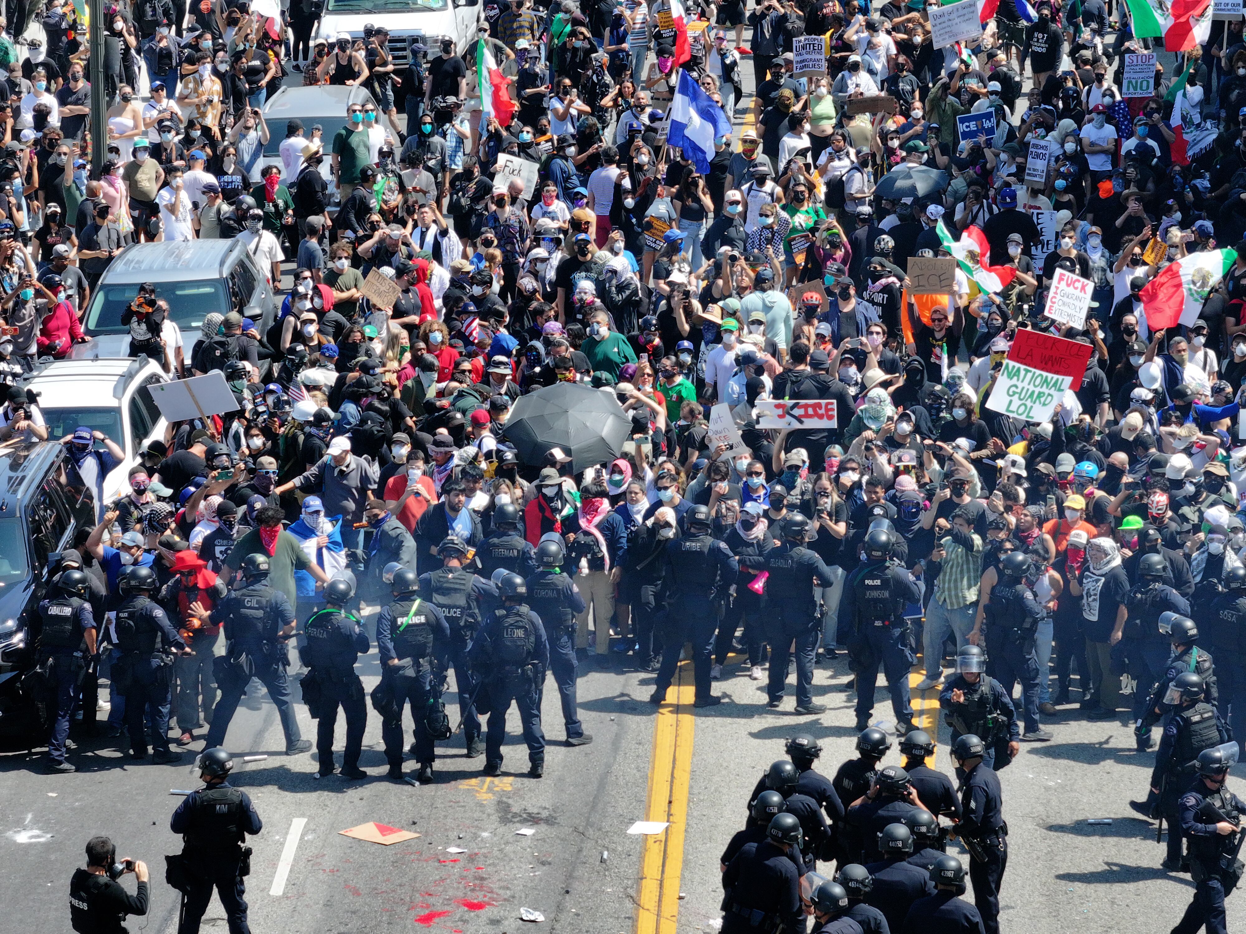 Protestas en Los Ángeles. Foto: Tayfun Coskun/Anadolu via Getty Images.