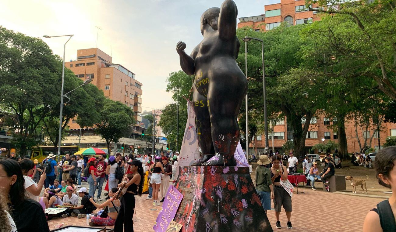 Instituto de cultura rechazó vandalismo a la ‘Gorda de Botero’ en Bucaramanga. Foto; Suministrada