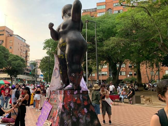 Instituto de cultura rechazó vandalismo a la ‘Gorda de Botero’ en Bucaramanga. Foto; Suministrada