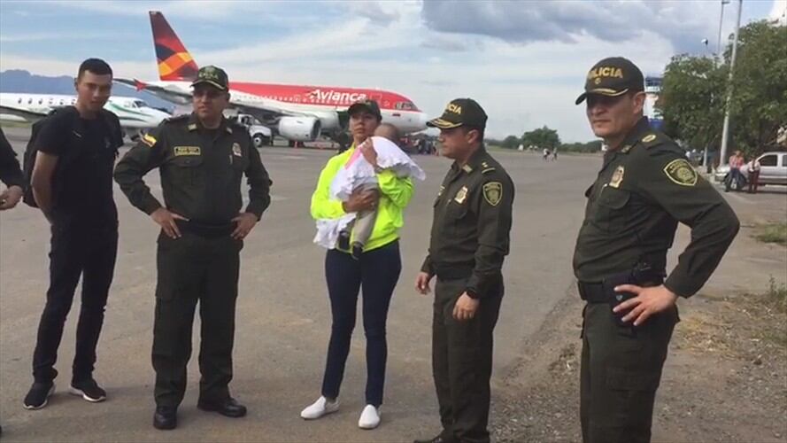 Rescatan a Ángel Smith, bebé que había sido secuestrado en Soacha. Foto: Captura del video