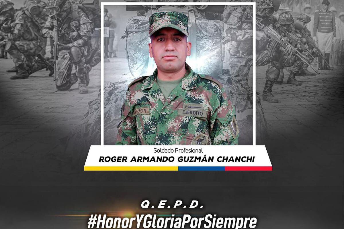 Roger Armando Guzmán Chanchí, asesinado en el municipio de Guachené. Crédito: Ejercito nacional. 